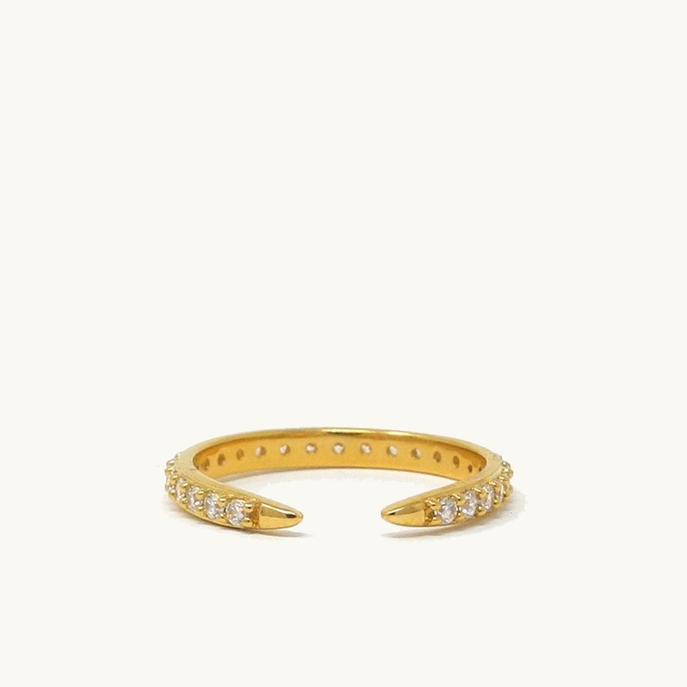 14k Gold Vermeil Ring with Diamonds - Picture 3 of 3